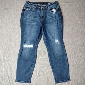 Judy Blue Women's Boyfriend Jeans - Distressed Blue